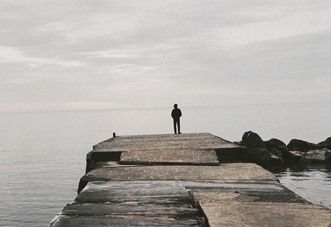 Contemplating on the dock
