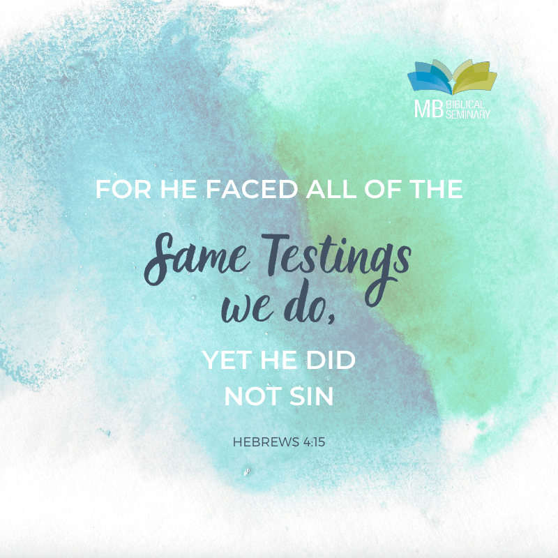 For He faced all of the same testings we do, yet he did not sin. Hebrews 4:15